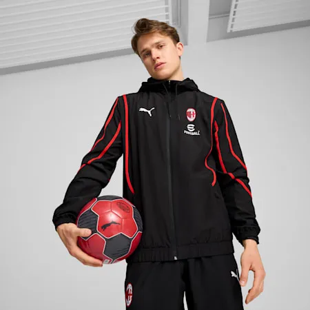 AC Milan 24/25 Pre-Match Men's Woven Jacket | PUMA Black-For All Time Red | PUMA Shoes | PUMA 