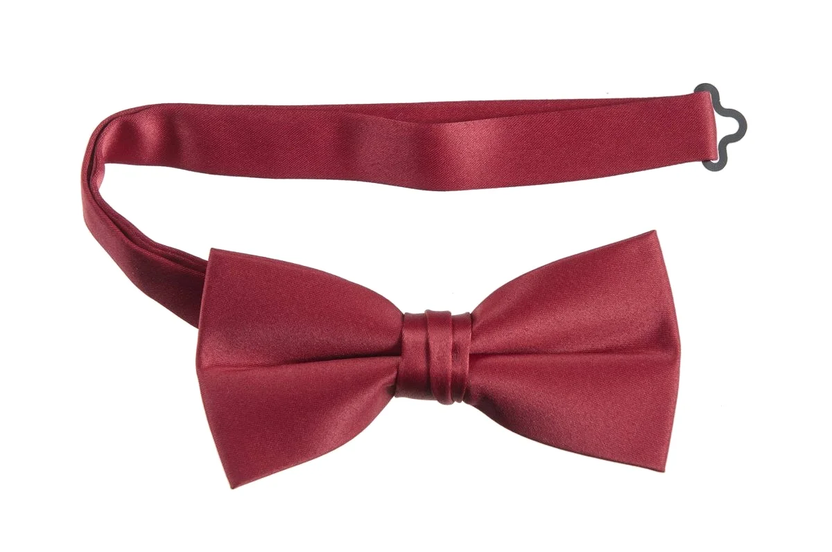 Adjustable Pre-Tied Bow Tie in Deluxe Polyester Satin | Men's & Boy's Sizes