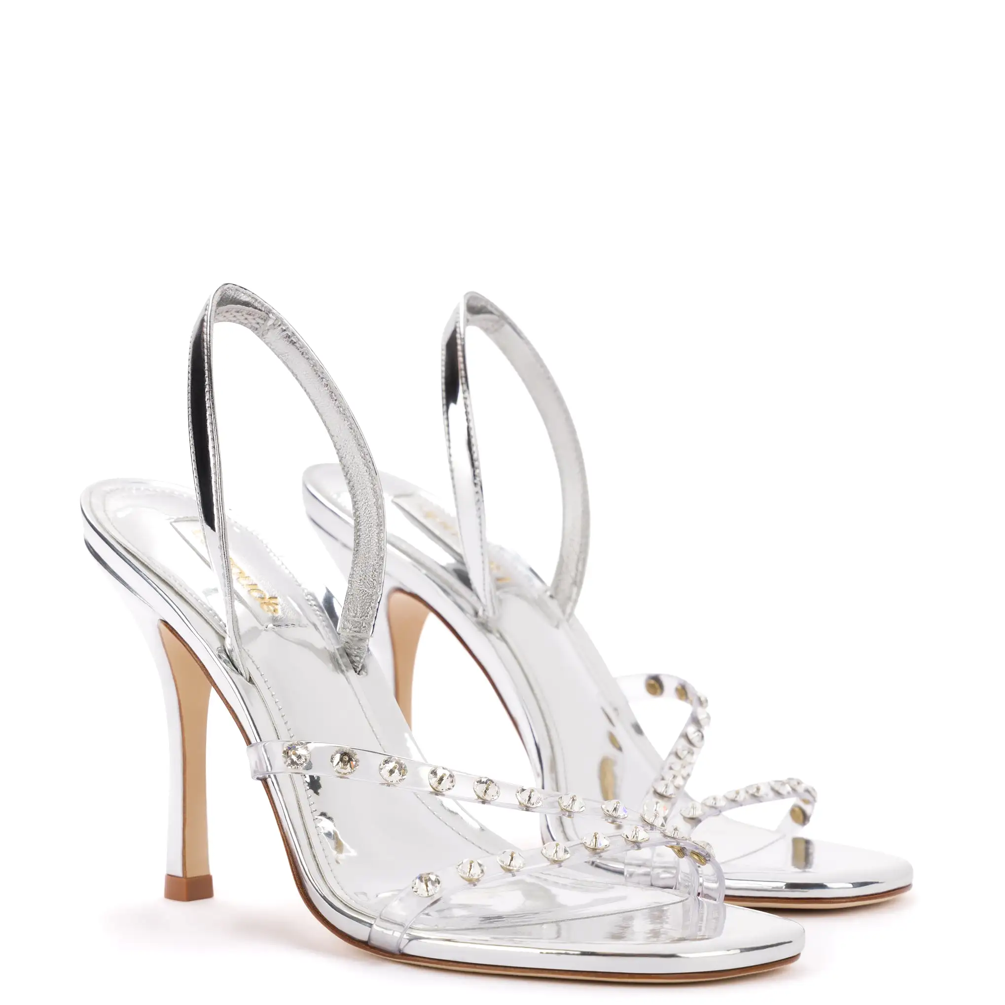 Annie Sandal in Silver Specchio with Swarovski Crystals