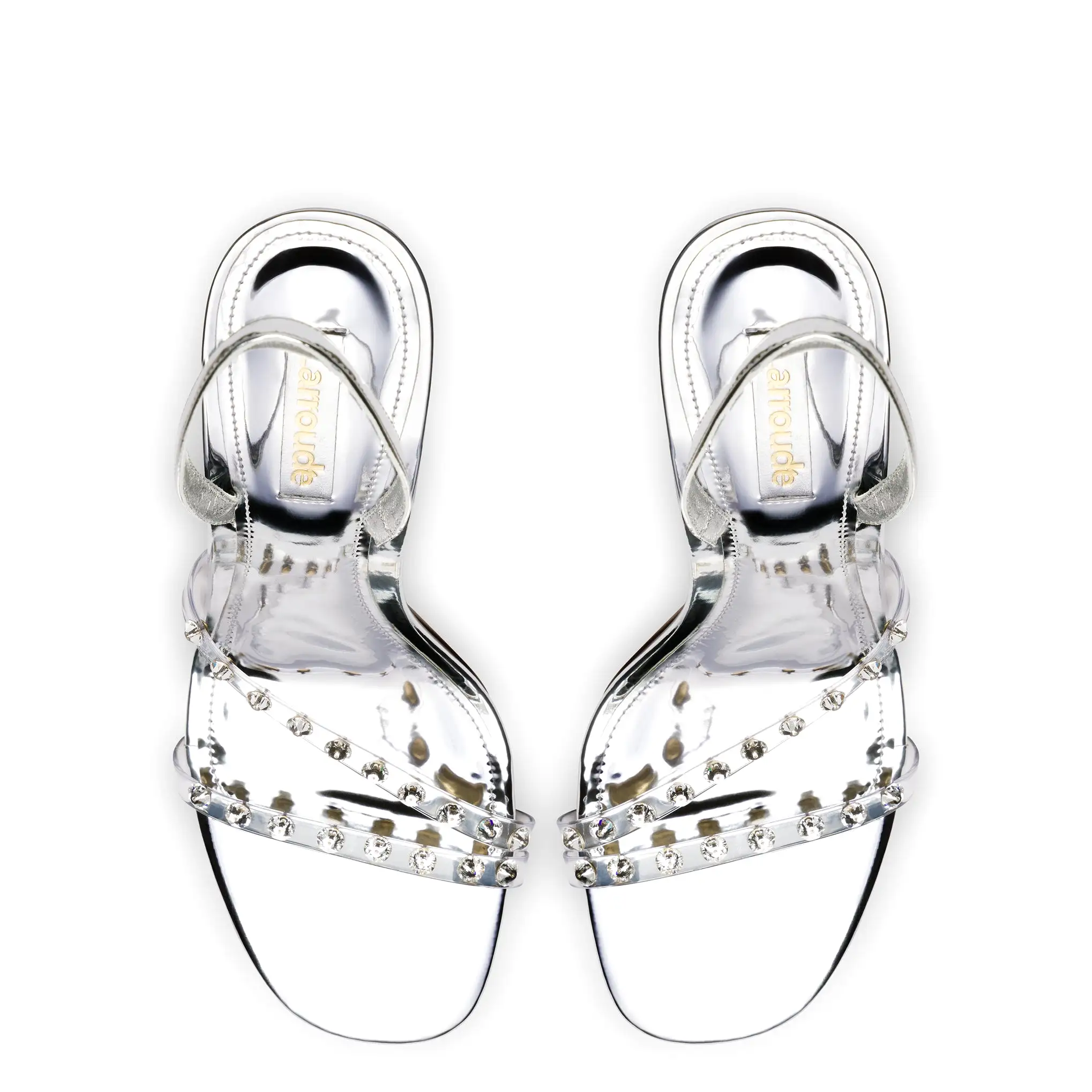 Annie Sandal in Silver Specchio with Swarovski Crystals