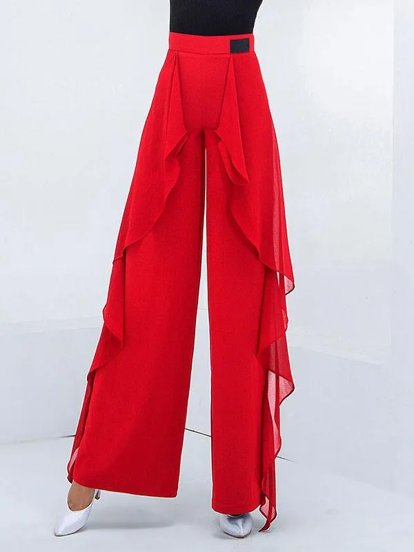 Ballroom Dance Costumes Ture Red Polyester Pants Dance Dress