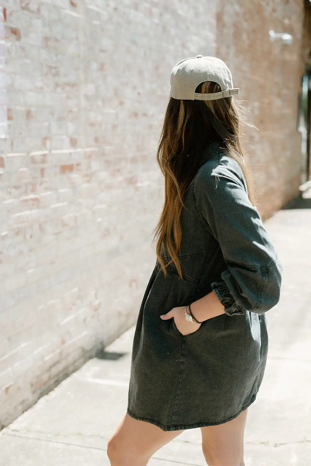 Black Button Down Denim Dress