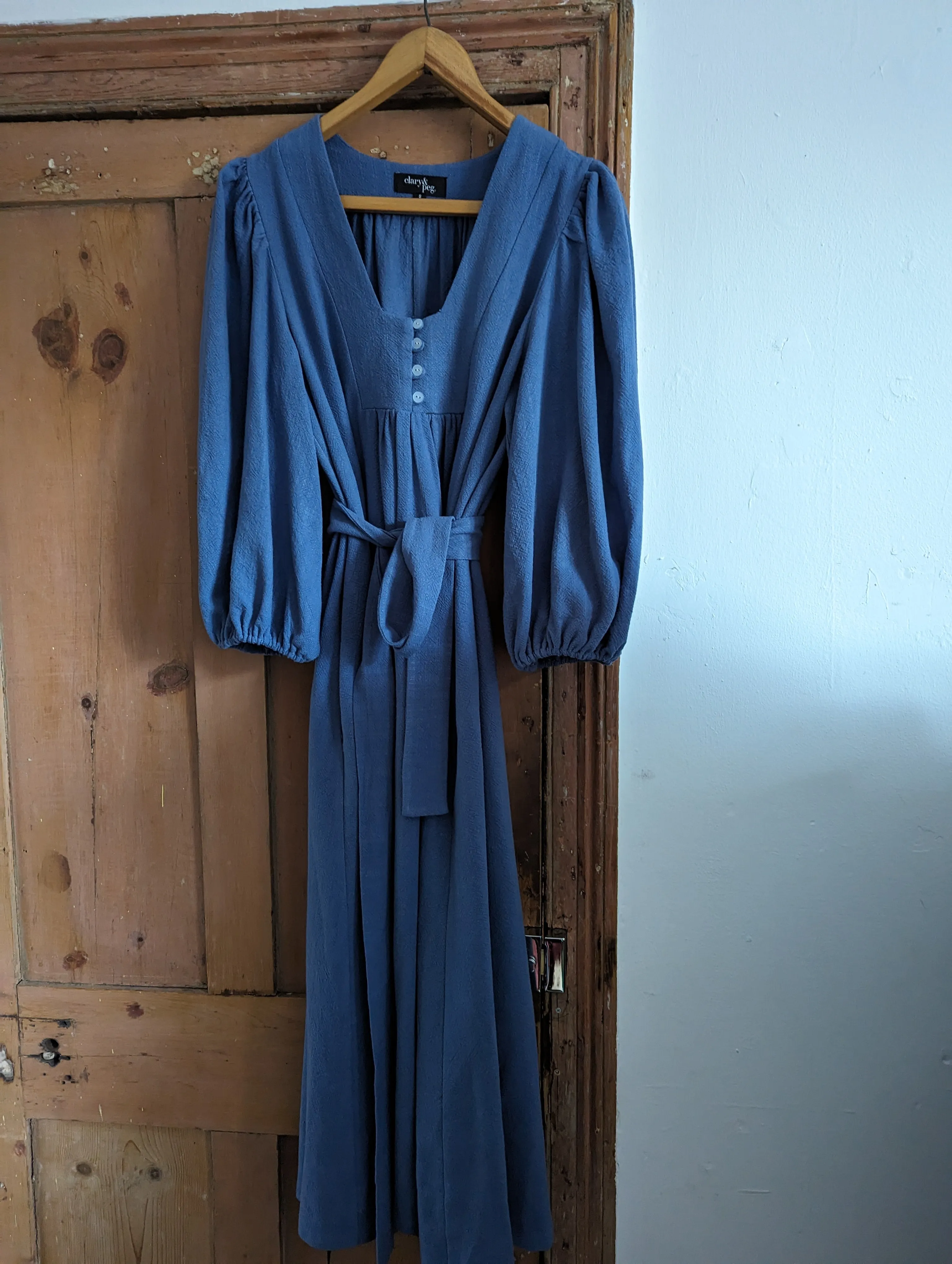 Blue Linen Anna dress (small/medium)