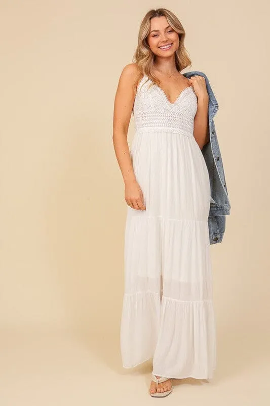 BOHO LACE TOP MAXI DRESS