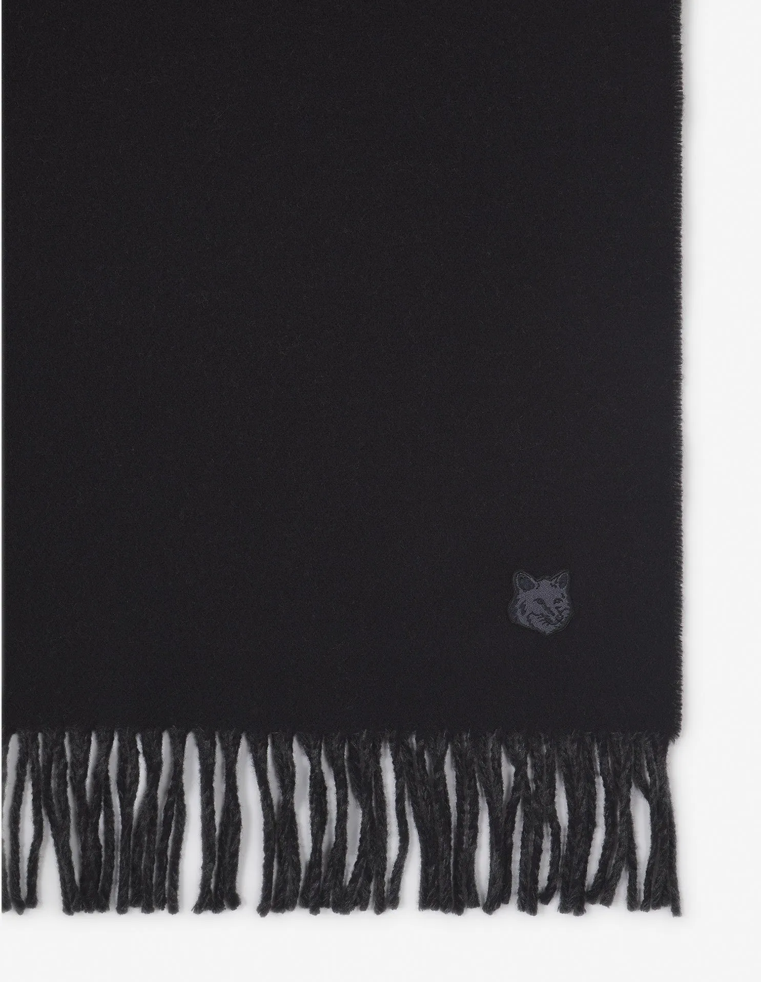 Bold Fox Head Patch Scarf Black/charcoal