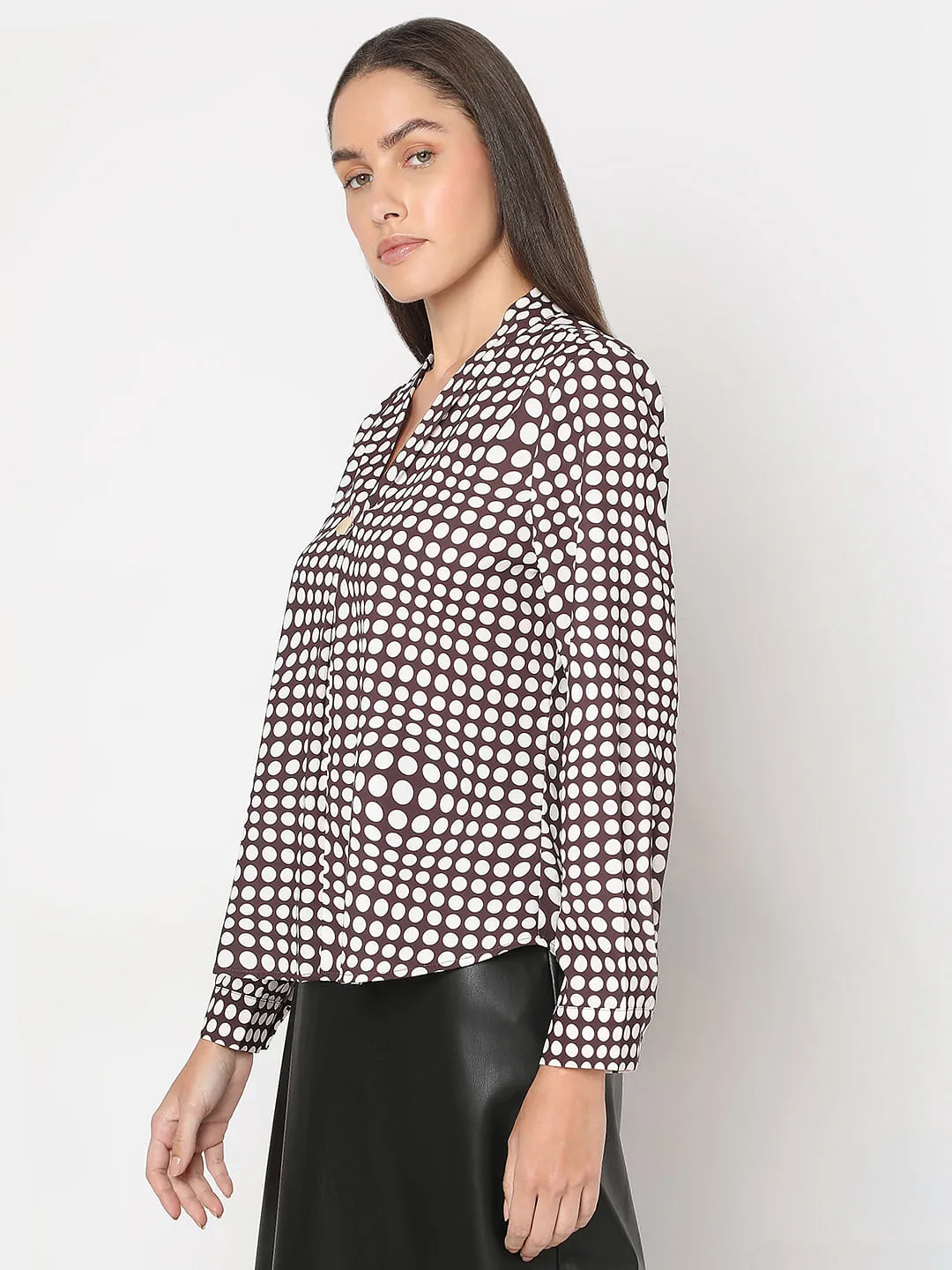 Brown Polka Dot Top