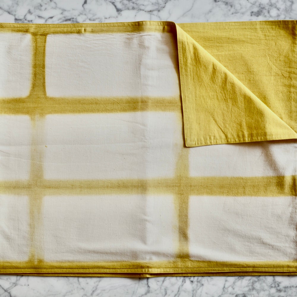 Chechi Rectangle Pattern Shibori  Reversible Table Runner