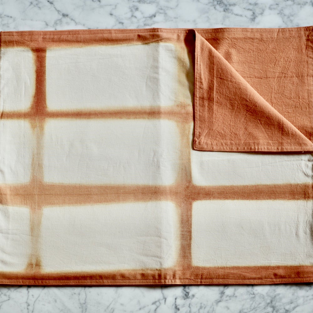 Chechi Rectangle Pattern Shibori  Reversible Table Runner