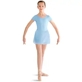 Child Basic Short Sleeve Dance Dress - Pastel Blue