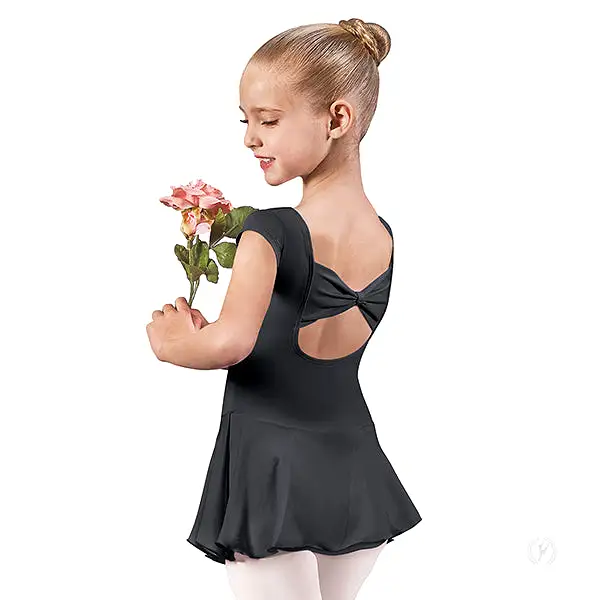 Child Bow Back Cap Sleeve Dance Dress