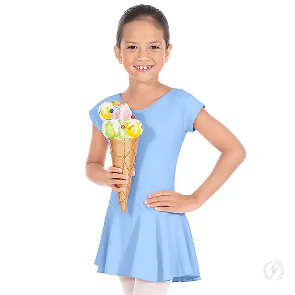 Child Bow Back Cap Sleeve Dance Dress