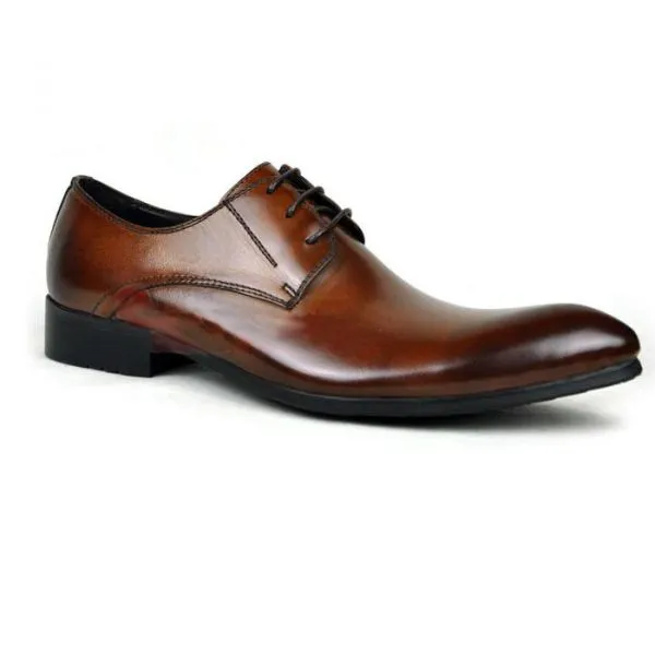 Classic Style Lace Up Dress Shoes for Men - Brown