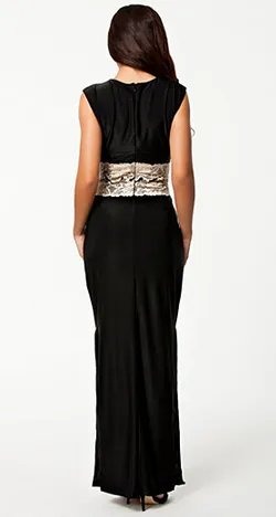 Contrast Lace Maxi Dress