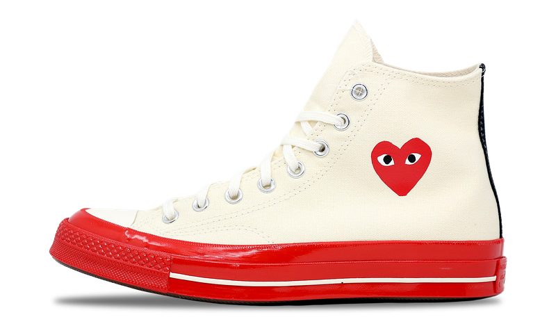 Converse Chuck Taylor All-Star 70 Hi Comme des Garcons PLAY Egret Red Midsole