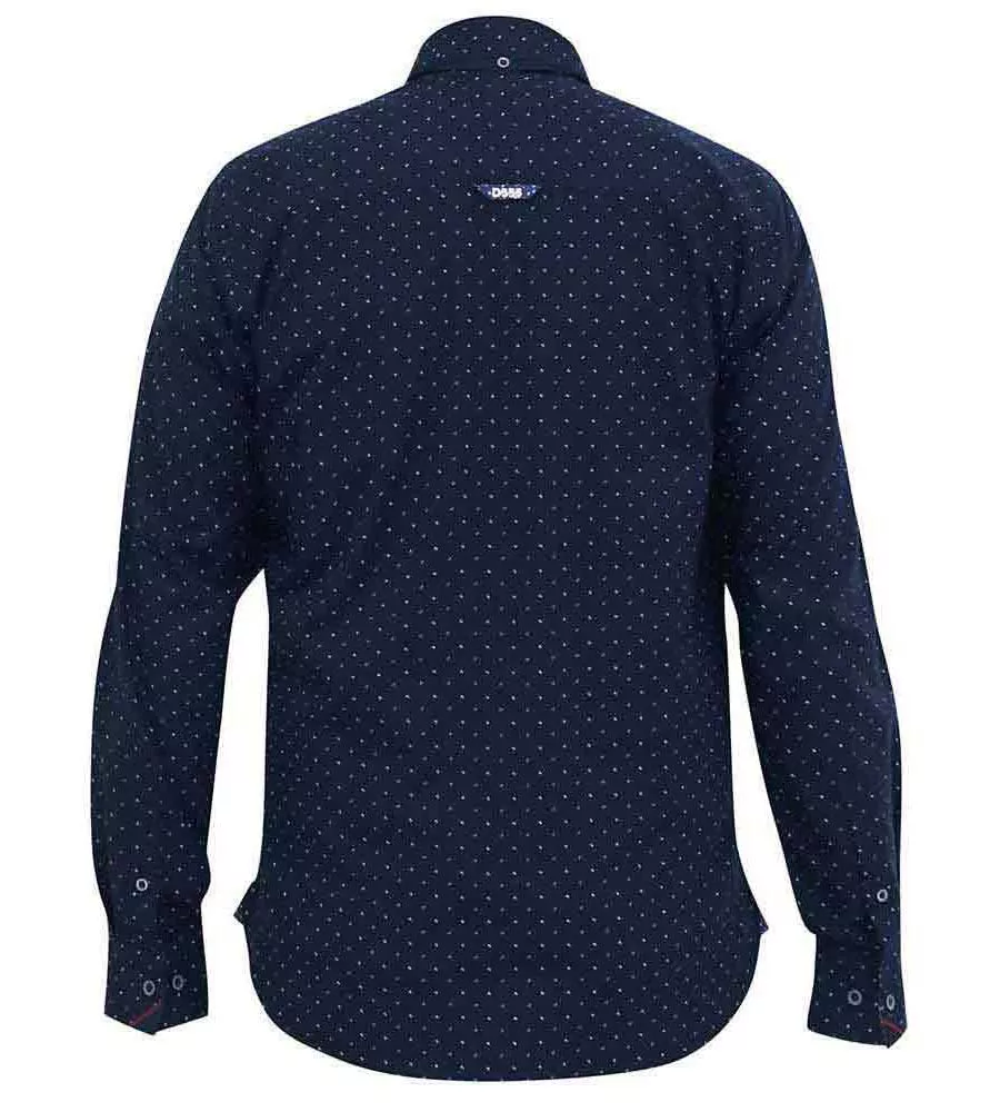 D555 Mens Long Sleeve Shirt With Micro All Over Print (EPPING)