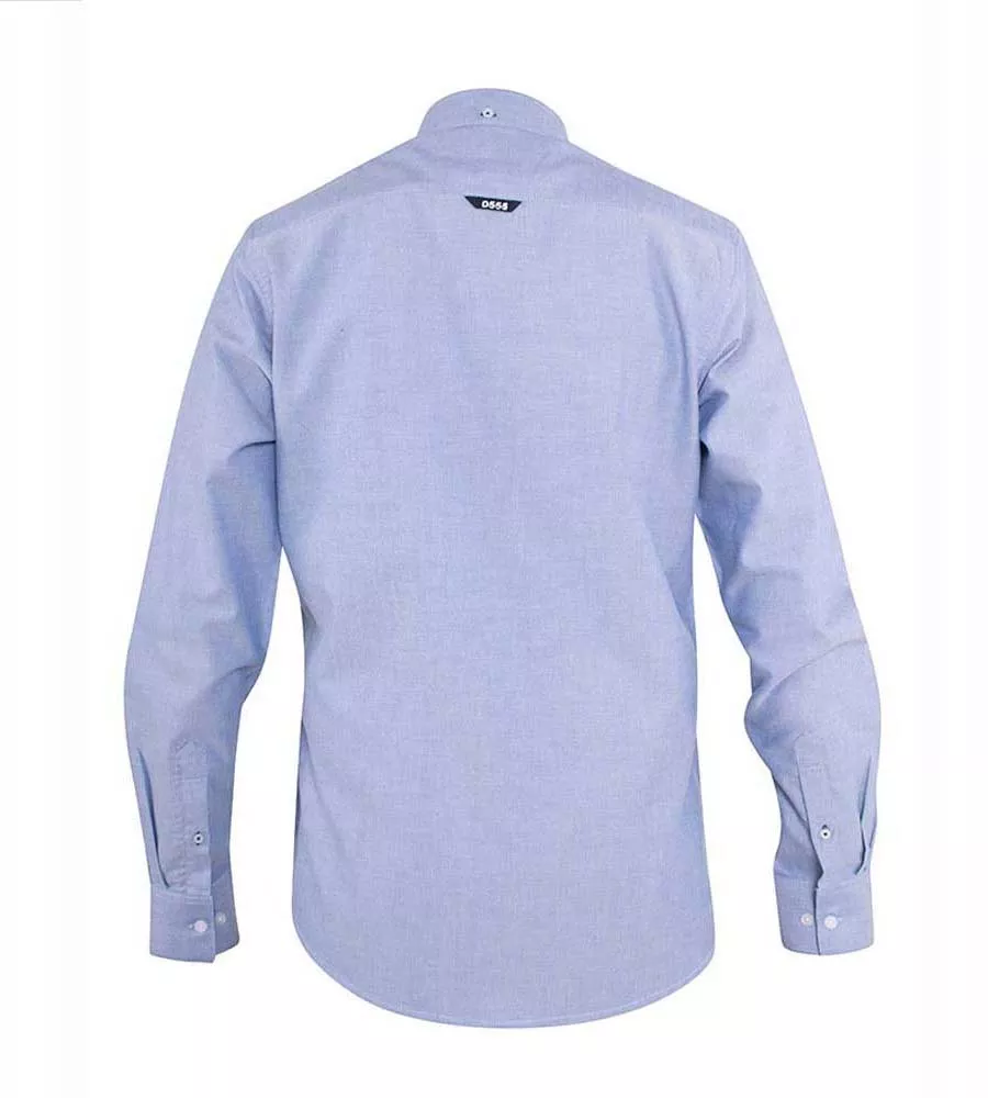 D555 Mens Long Sleeve Sky Blue Oxford Shirt With Chest Pocket (CLARENCE-1)