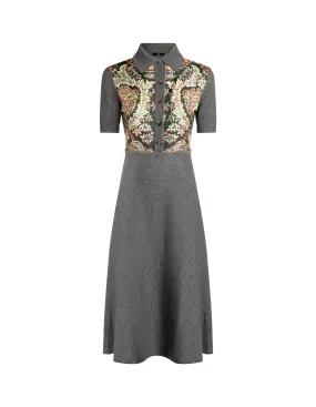 ETRO Dark Green Polo Dress in Knit and Silk