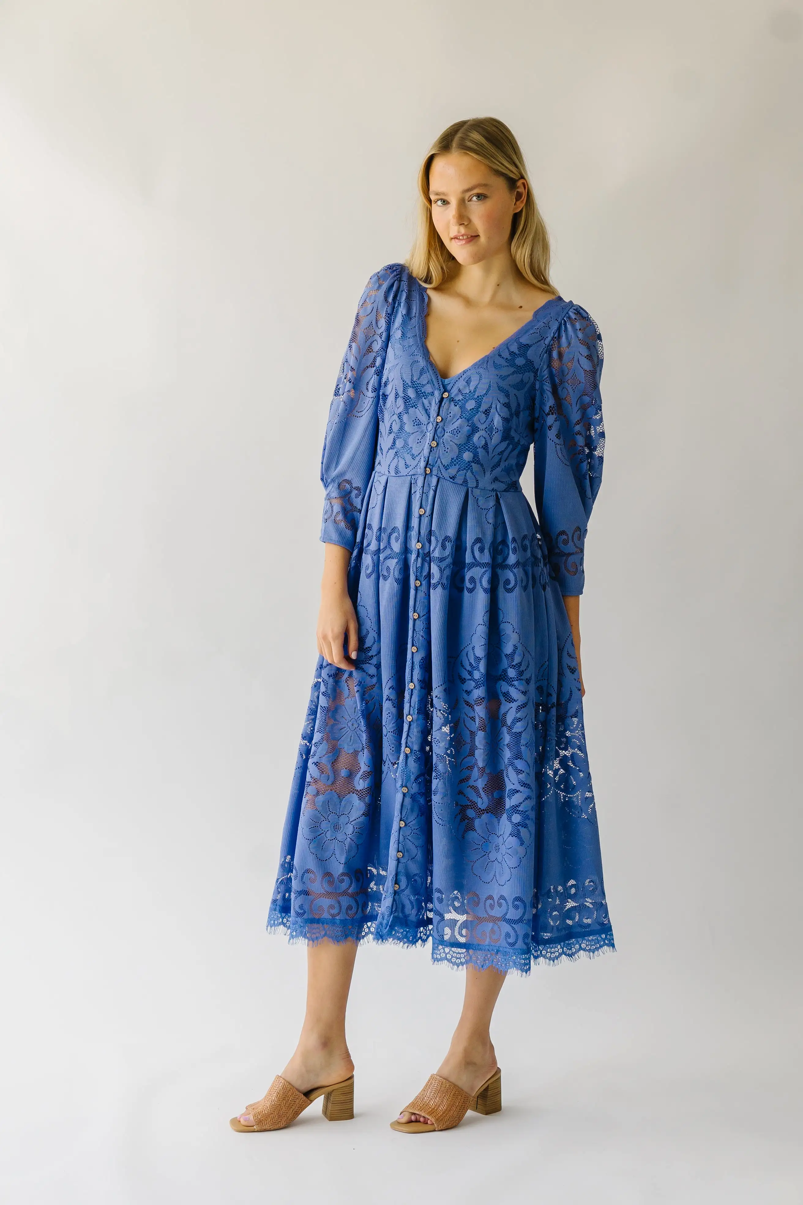 Free People: Shadow Dance Midi Dress in Persian Jewel