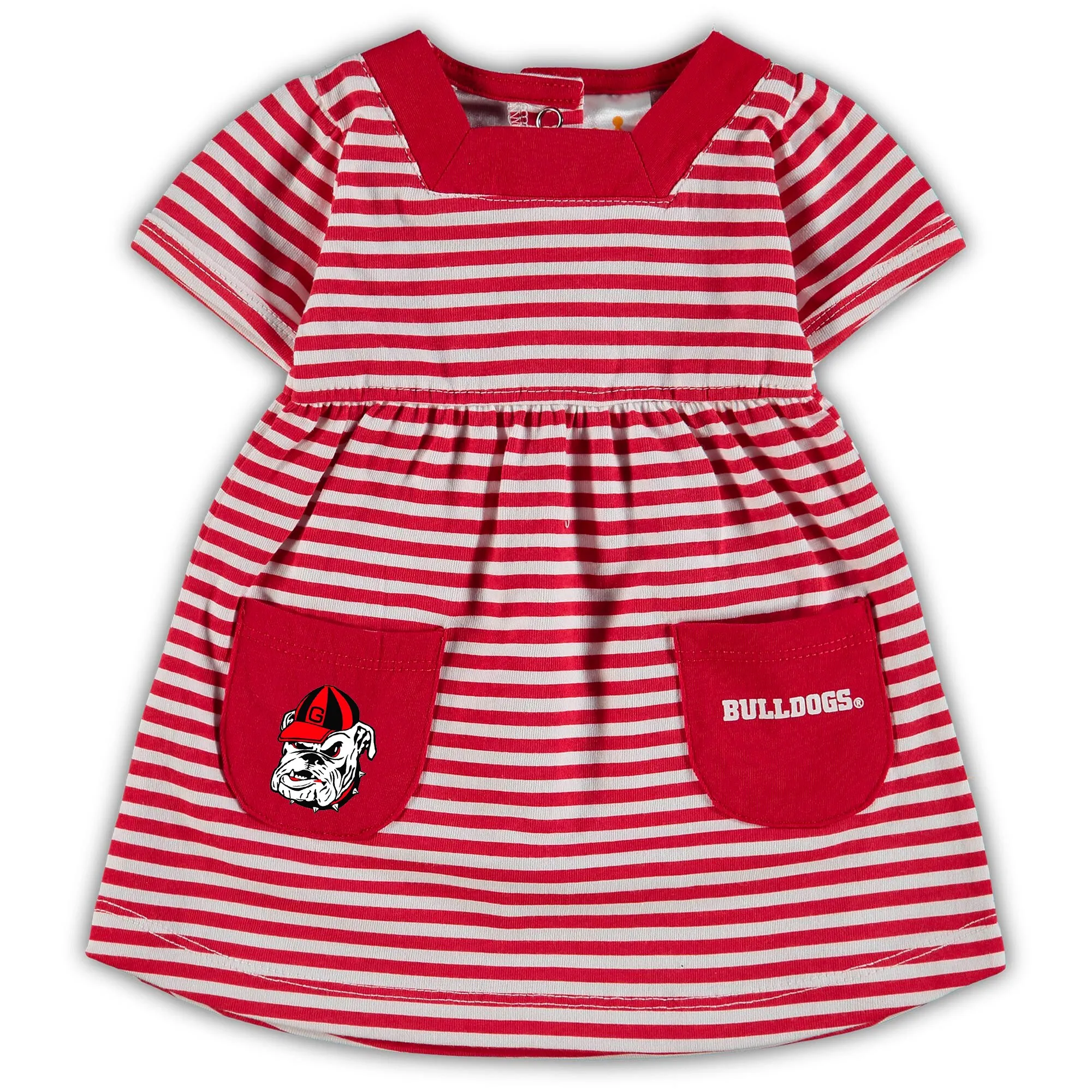 Girl's Toddler Red Georgia Bulldogs Striped Dress with Pockets