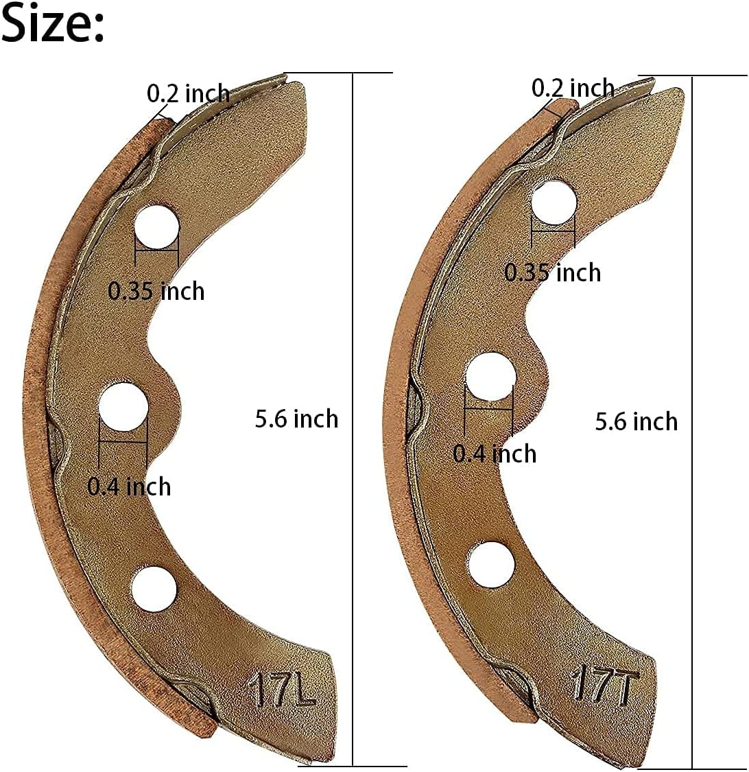 Golf Car Brake Pads (2Long, 2 Short) for Club Car EZGO Yamaha - 10L0L