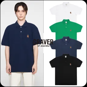 GRAVER  |[GRAVER]★BEAR EMBROIDERY PIQUE SHORT SLEEVE T-SHIRT