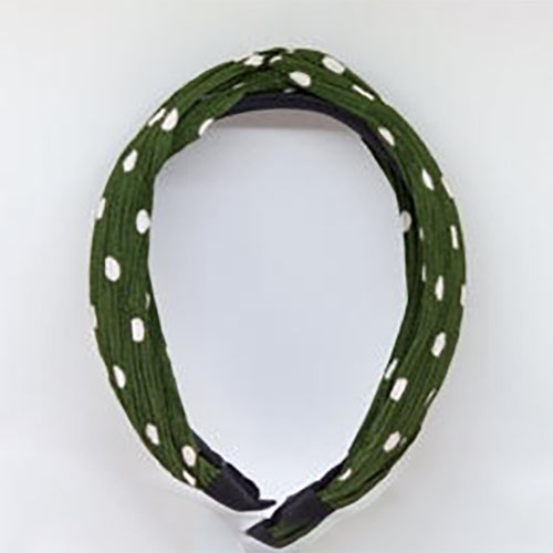 Green And White Polka Dot Headband