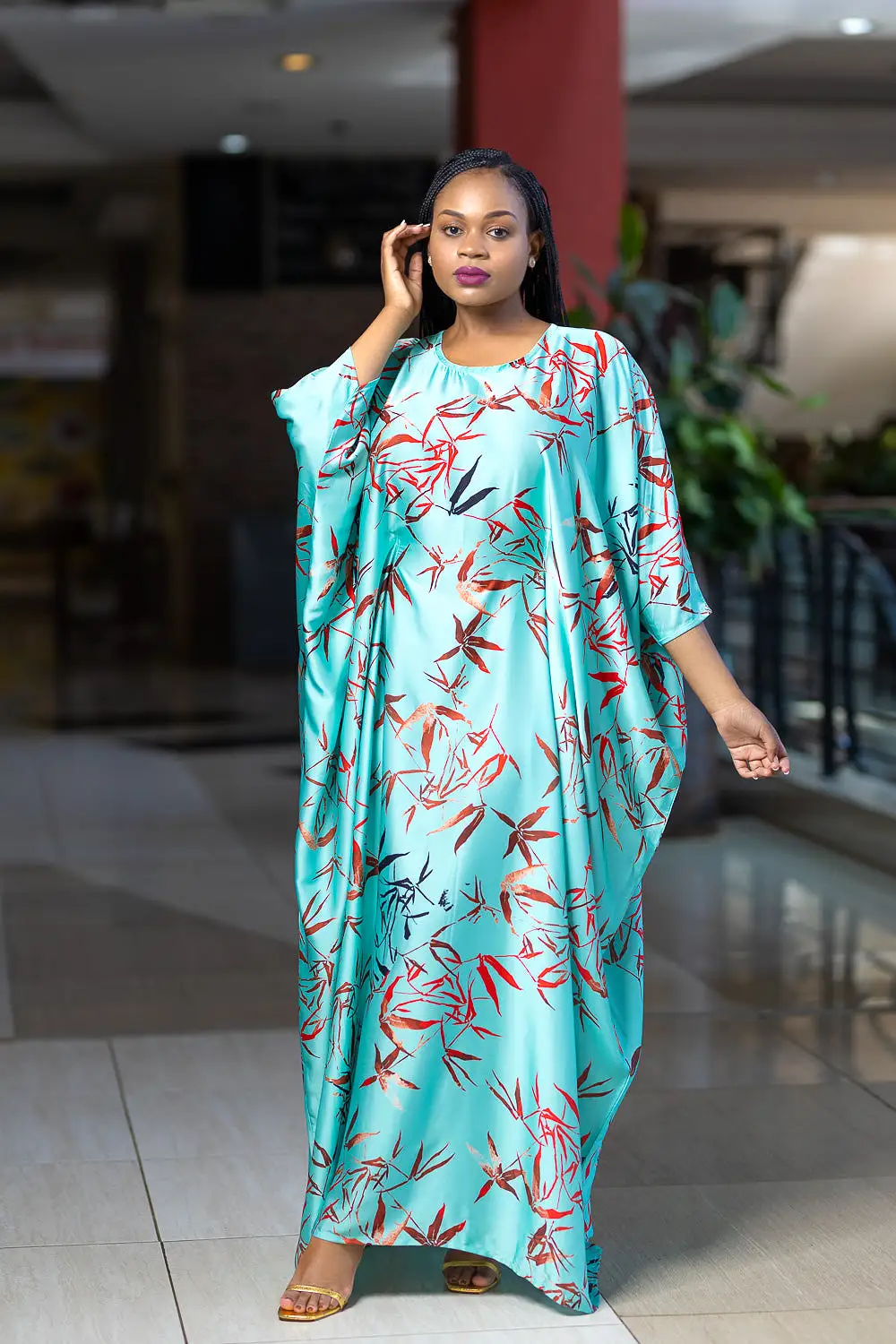 Green silk kaftan