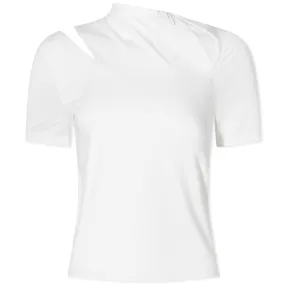 Helmut Lang Slash Short Sleeve T-ShirtOptic White