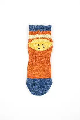 Ivy Rainbowy Happy Heel Short Socks Orange