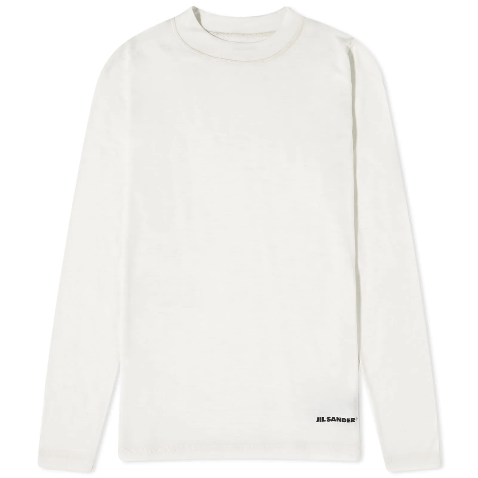 Jil Sander Plus Long Sleeve Top With Small LogoPorcelain