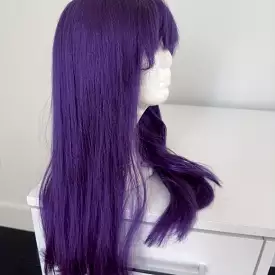 Long Dark Purple Wig with Bangs  HS Petite