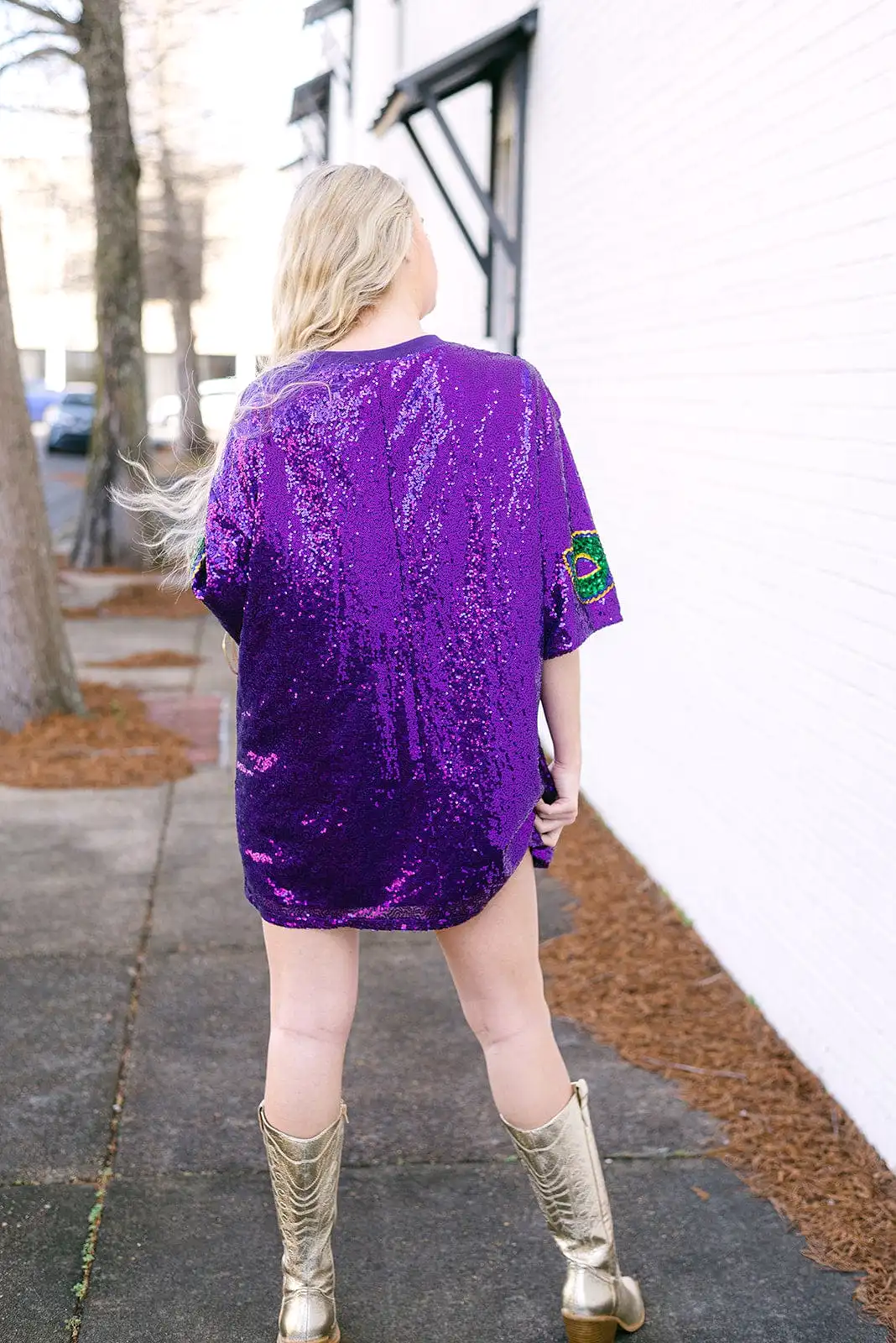 Mardi Gras Mask Purple Sequin Dress