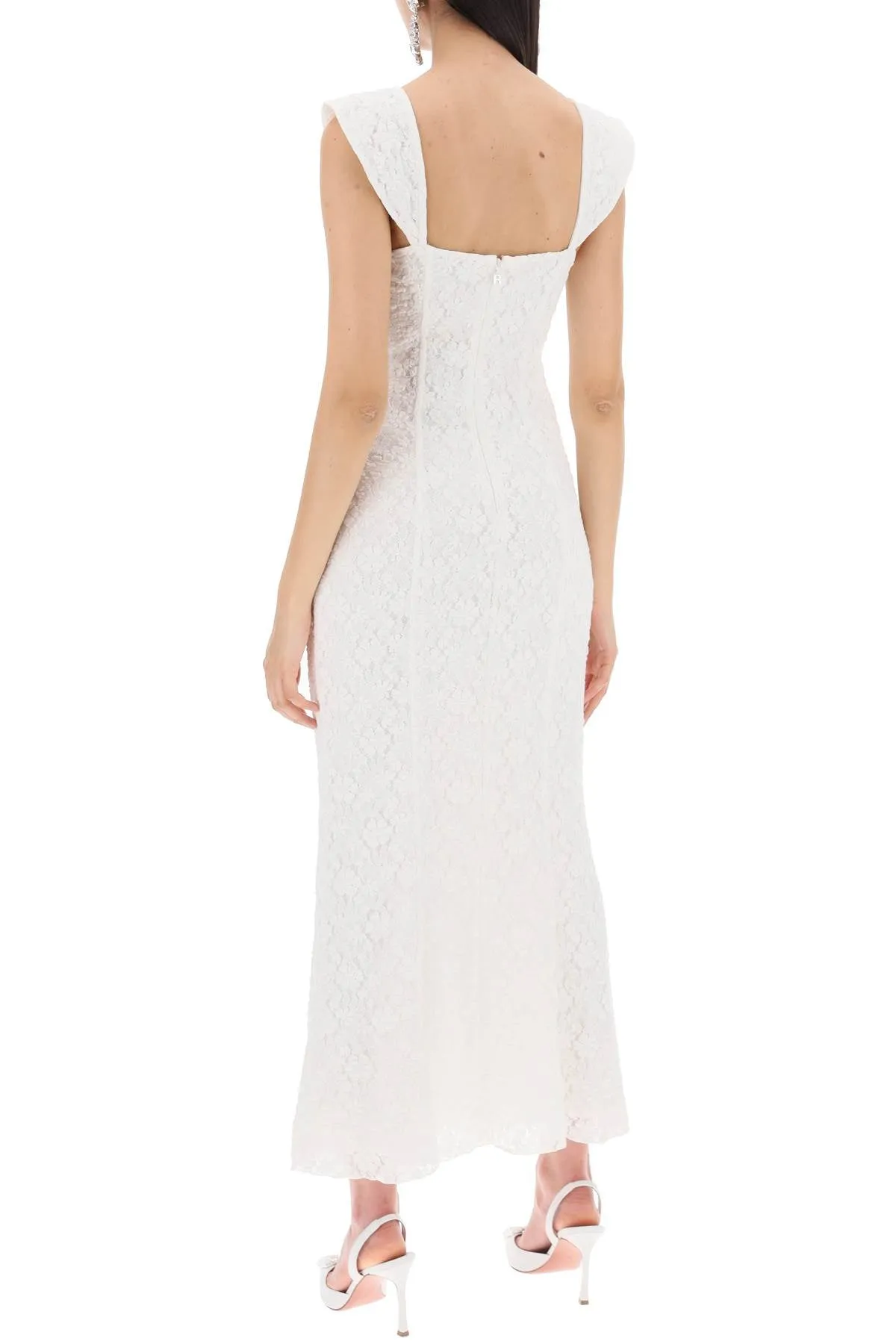 maxi lace dress in italian 113021400 Bright White