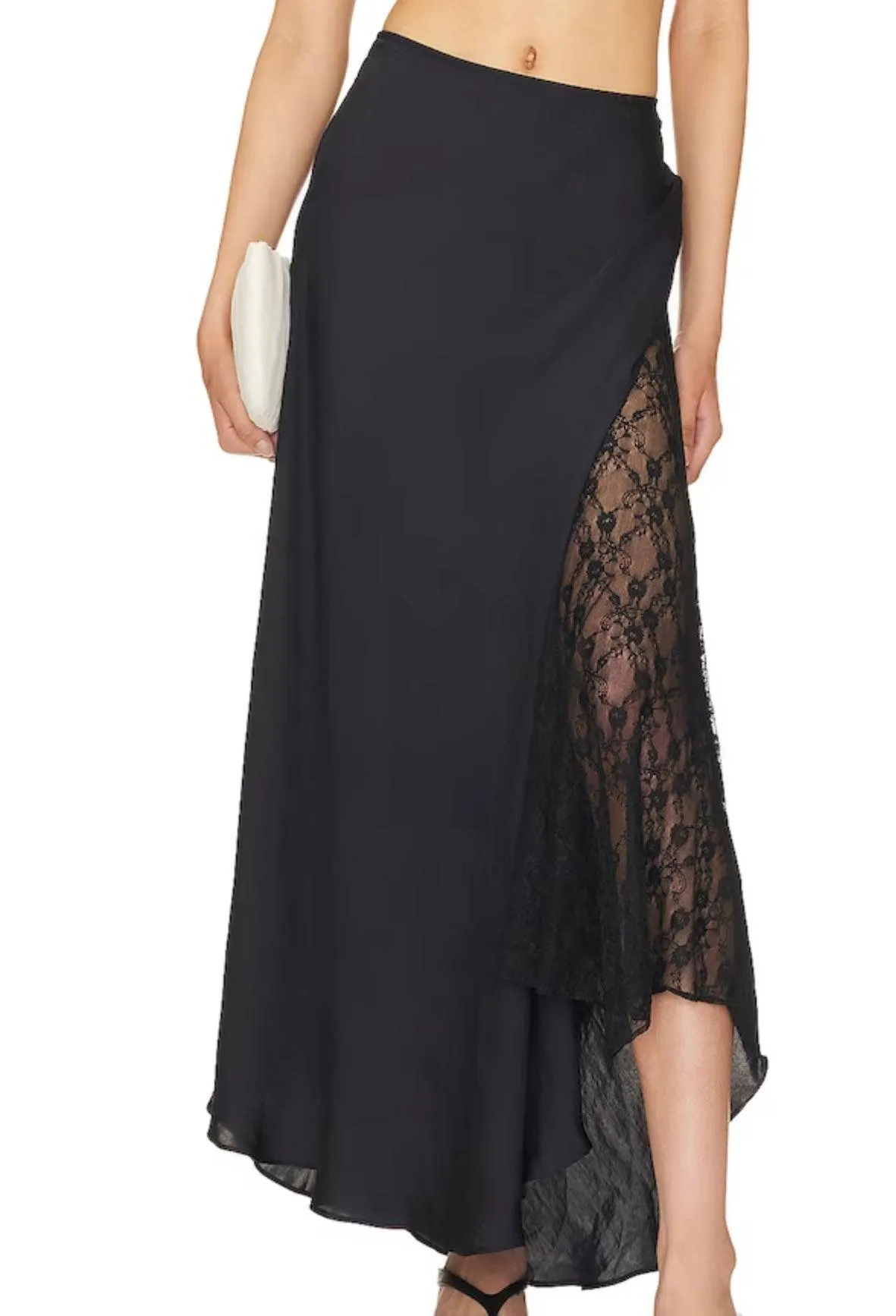 Maxi slip skirt with lace inserts Make You Mine