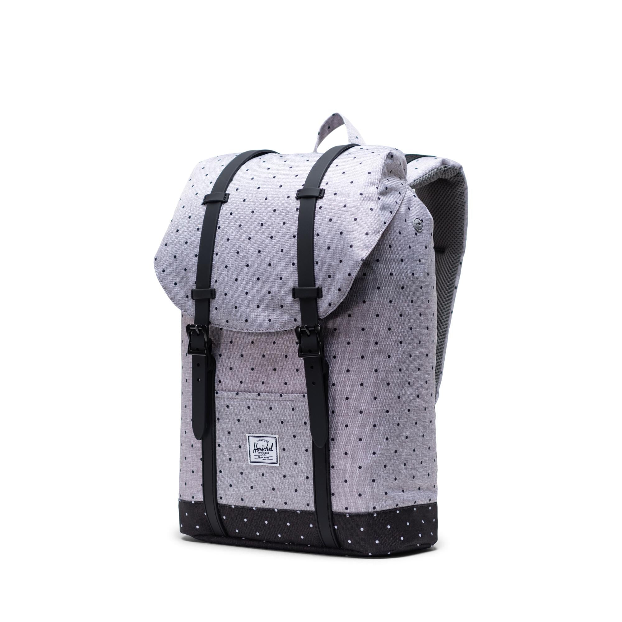 Mochila Herschel Retreat Mid-Volume Polka Dot Crosshatch Grey/Black