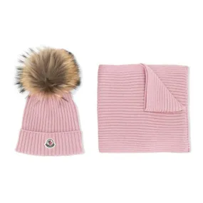 Moncler Berretto Winter Cap + scarf ROSE PINK