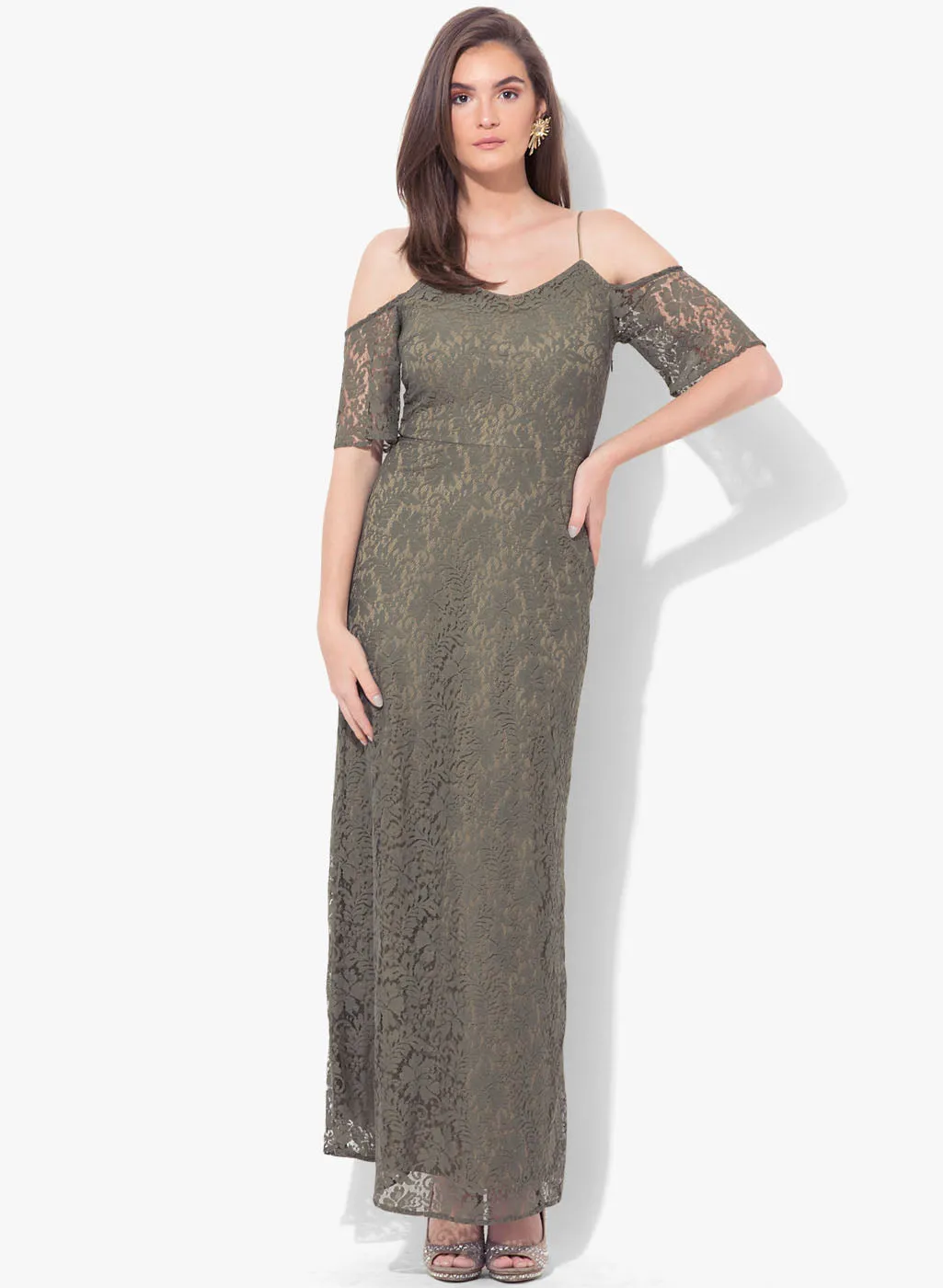 Moselle Spaghetti Strap Lace Maxi