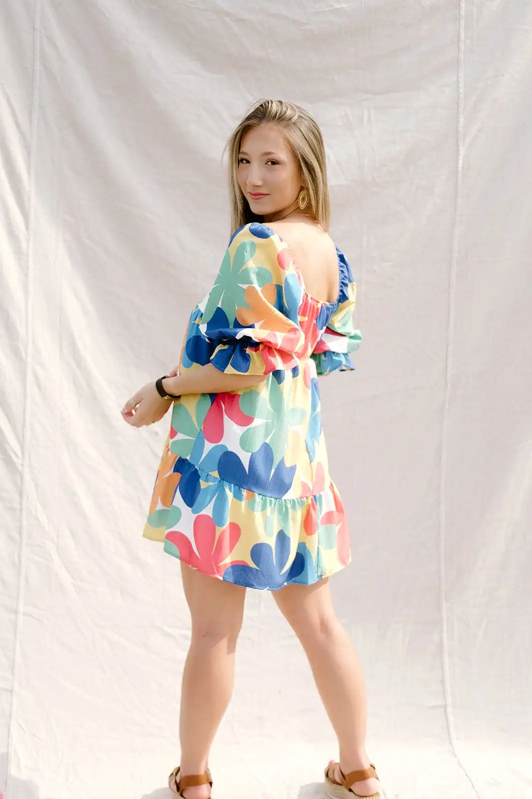 Multicolor Floral Baby Doll Dress