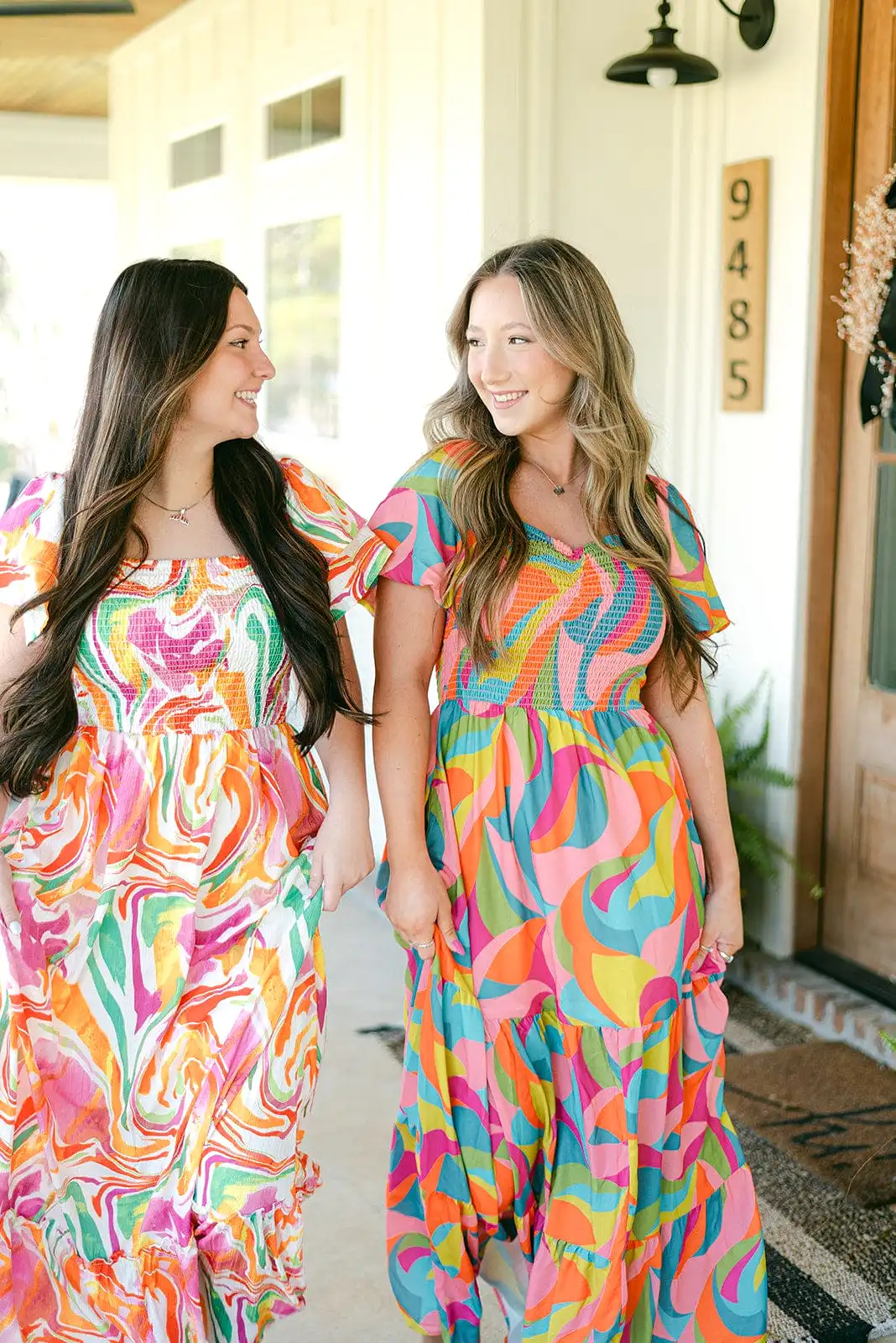 Multicolored Marble Maxi Dress