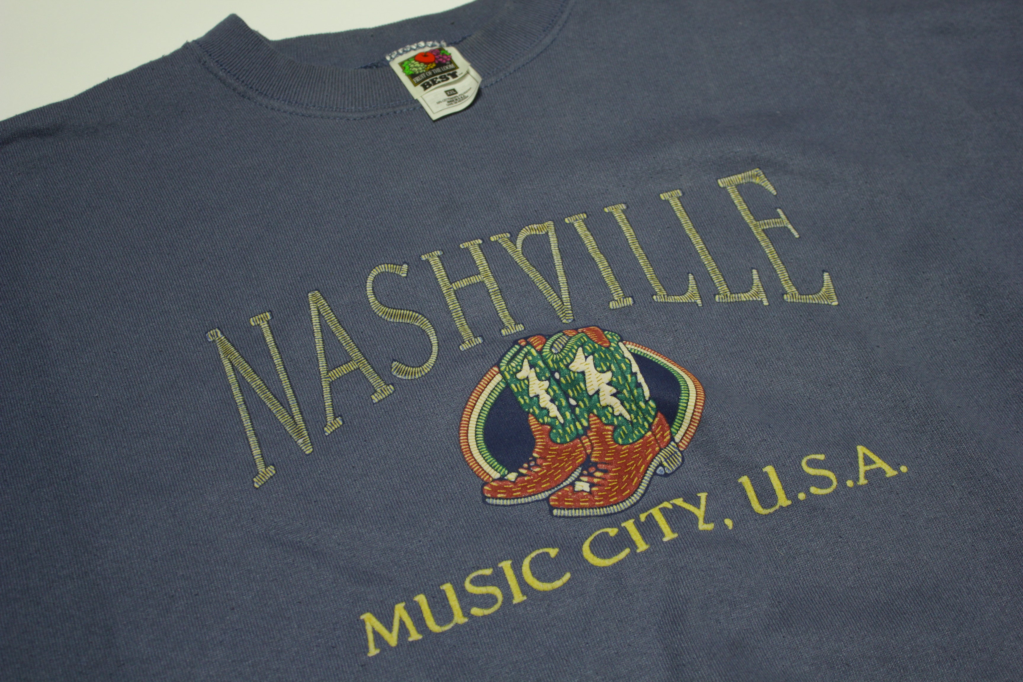 Nashville Music City USA Vintage 90's Crewneck Tourist Sweatshirt