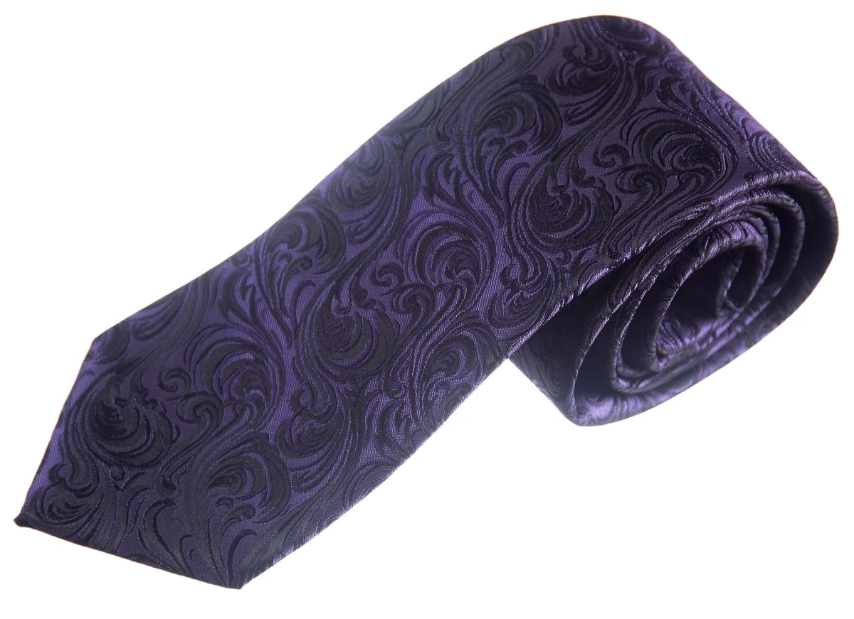 Necktie Satin Paisley Jacquard Self Tie Classic Windsor