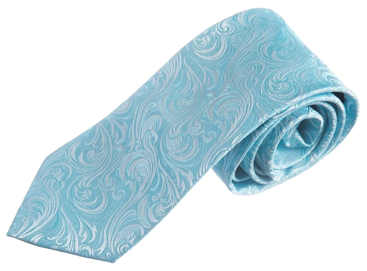 Necktie Satin Paisley Jacquard Self Tie Classic Windsor