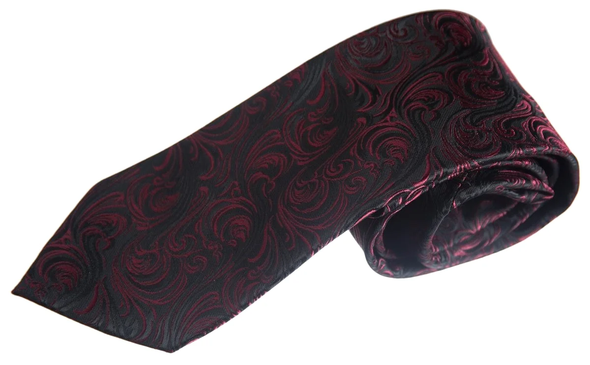 Necktie Satin Paisley Jacquard Self Tie Classic Windsor