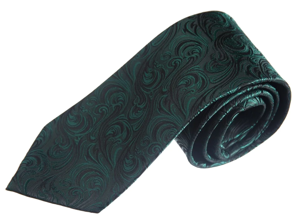 Necktie Satin Paisley Jacquard Self Tie Classic Windsor