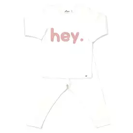 oh baby! Two Piece Set - hey. Blush Terry Applique - Cream