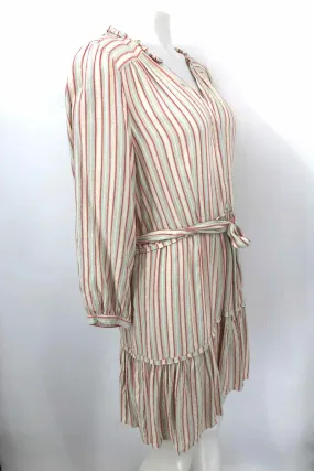 PAIGE Cream Pink Multi Stripe Longsleeve Size MEDIUM (M) Dress