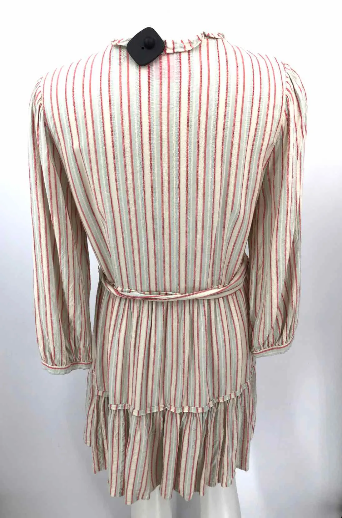 PAIGE Cream Pink Multi Stripe Longsleeve Size MEDIUM (M) Dress