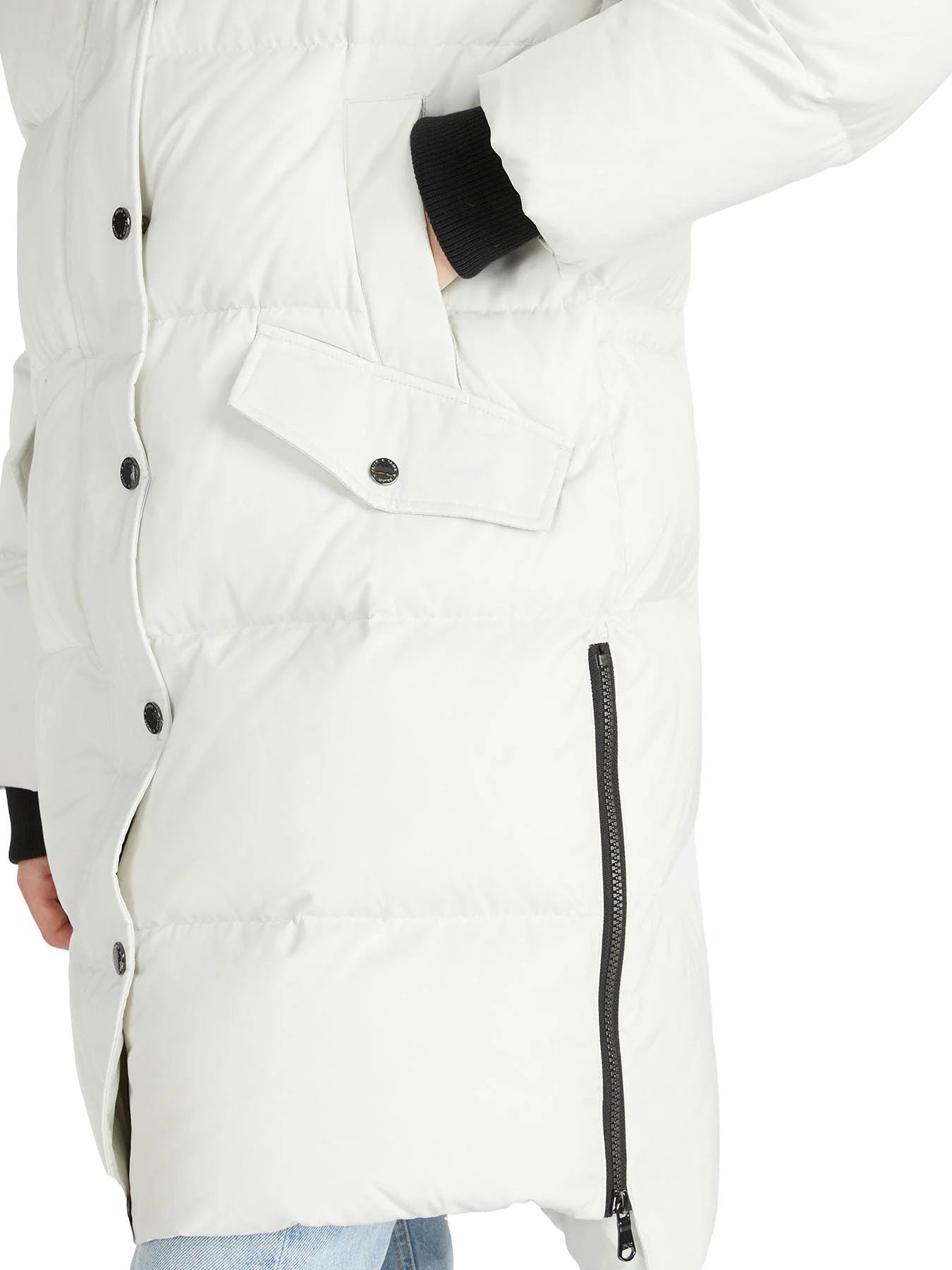 Pajar Womens Reyna Long Puffer with Faux Fur Trim - SILVER