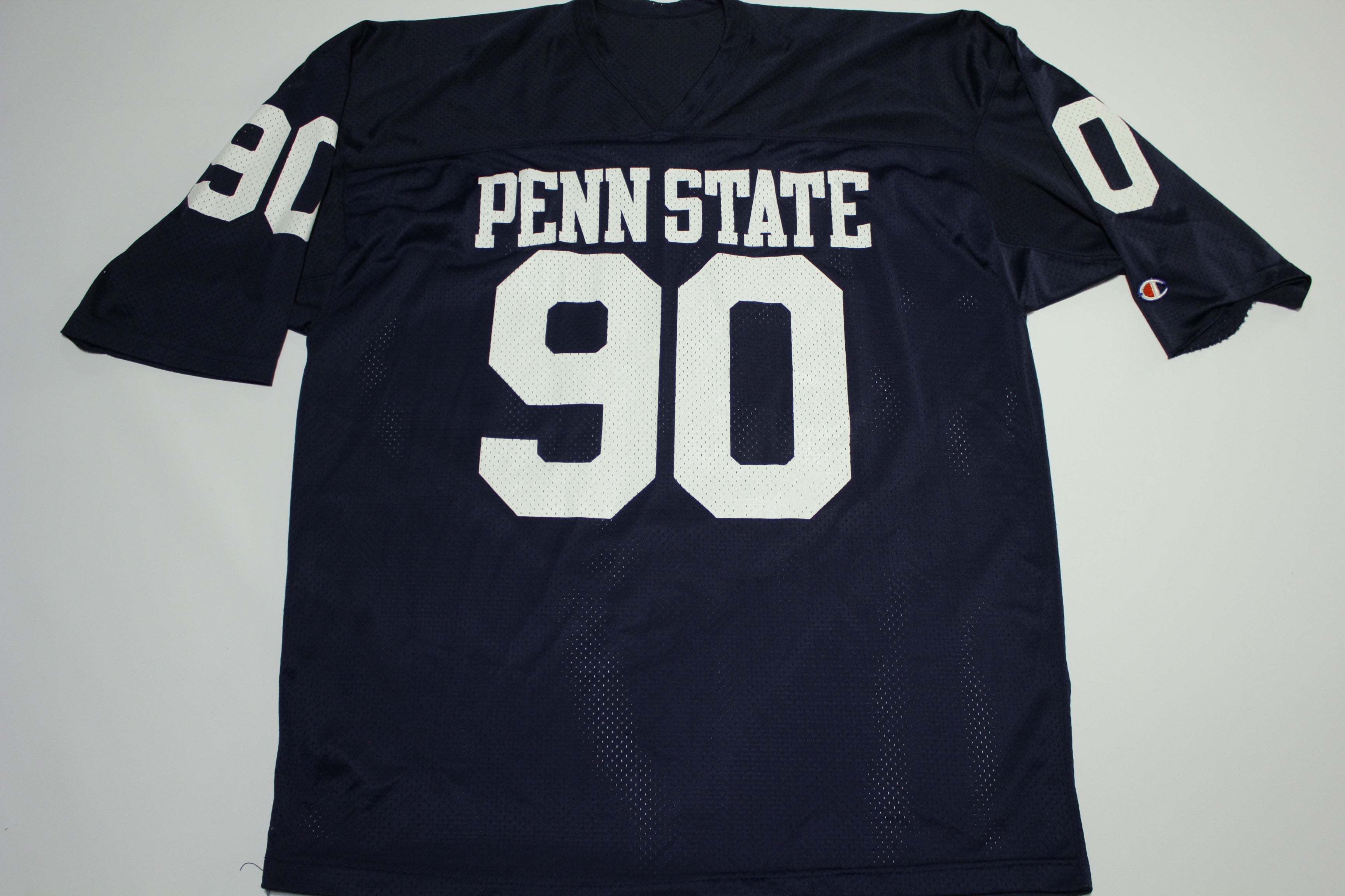 Penn State Nittany Lions #90 Vintage 90's Champion Mesh Distressed Football Jersey