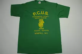 Perquimans County Union School 1990 Reunion Winfall NC Vintage PCUS T-Shirt